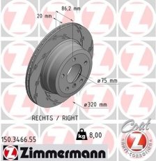 Купить 150.3466.55 Zimmermann Тормозные диски БМВ Е60 (Е60, Е61) (2.5, 3.0)