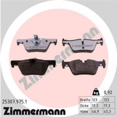 Купить 25307.975.1 Zimmermann Тормозные колодки  BMW F30 (F30, F31, F35, F80) (1.5, 1.6, 2.0) 