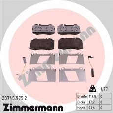 Купить 23745.975.2 Zimmermann Тормозные колодки  Mercedes 203 (1.8, 3.0, 3.2, 3.5, 5.4) 