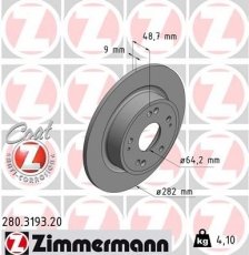 Купить 280.3193.20 Zimmermann Тормозные диски Хонда ХРВ (1.5, 1.6 i-DTEC)