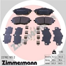 Купить 22782.185.2 Zimmermann Тормозные колодки  C-HR (1.2, 1.2 4WD, 2.0) 