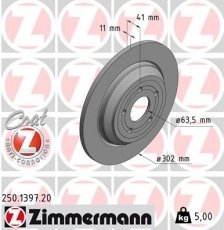 Гальмівний диск 250.1397.20 Zimmermann фото 1