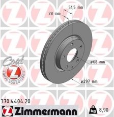Купить 370.4404.20 Zimmermann Тормозные диски Mazda 6