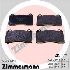 Купить 22569.150.1 Zimmermann Тормозные колодки  Focus 3 2.3 RS 