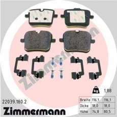 Гальмівна колодка 22039.180.2 Zimmermann –  фото 1
