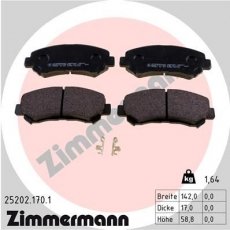 Купить 25202.170.1 Zimmermann Тормозные колодки  Juke 1.6 DIG-T NISMO RS 
