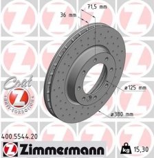 Купить 400.5544.20 Zimmermann Тормозные диски G-CLASS (W461, W463) (2.7, 3.0, 4.0, 5.5, 6.0)