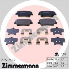 Купити 25153.155.2 Zimmermann Гальмівні колодки  Santa FE (2.0, 2.2, 2.4) 