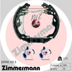 Купить 20990.130.3 Zimmermann Тормозные колодки  Citroen C1 (1.0 VTi 68, 1.2 VTi 82) 