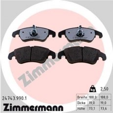 Купить 24743.990.1 Zimmermann Тормозные колодки  Ауди А7 (1.8, 2.0, 2.8, 3.0, 4.0) 