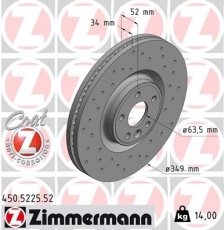 Купить 450.5225.52 Zimmermann Тормозные диски Range Rover (2.0, 2.0 D, 2.2 D)