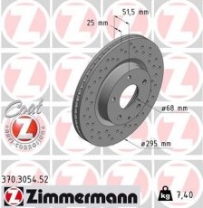 Купить 370.3054.52 Zimmermann Тормозные диски Мазда 3 БМ (2.0, 2.2 D)