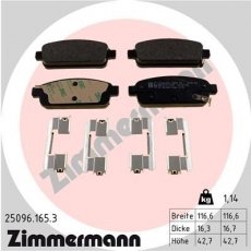 Купити 25096.165.3 Zimmermann Гальмівні колодки  Zafira C (1.4, 1.6, 1.8, 2.0) 
