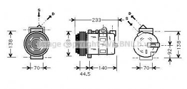 Купити MSAK277 AVA QUALITY COOLING Компресор кондиціонера Спрінтер (901, 902, 903) с шкивом