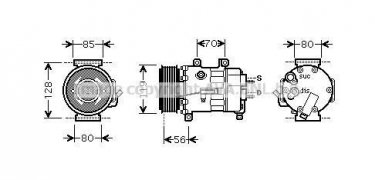 Компрессор кондиционера CNK250 AVA QUALITY COOLING – с шкивом фото 1