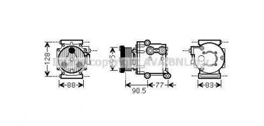 Купить FDAK434 AVA QUALITY COOLING Компрессор кондиционера Фиеста (5, 6) с шкивом