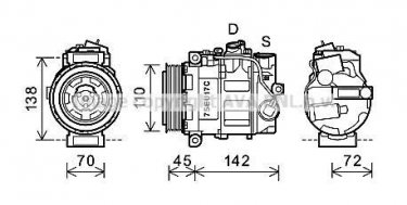 Купить MSAK615 AVA QUALITY COOLING Компрессор кондиционера Спринтер 906 с шкивом