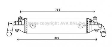 Купити MZ4267 AVA QUALITY COOLING Інтеркулер Мазда 3 БК (1.6 DI Turbo, 1.6 MZ-CD)