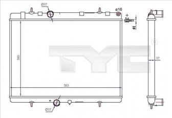 Купити 726-0020-R TYC Радіатор охолодження двигуна Citroen C4 Picasso (1.2, 1.4, 1.6, 2.0)