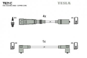 Купить T821C TESLA Провода зажигания Golf (2, 3) (1.8, 1.8 GTI G60, 1.8 Syncro)