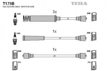 Купить T179B TESLA Провода зажигания Omega A (1.8, 2.0)