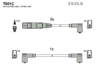 Купить T801C TESLA Провода зажигания Пассат (Б3, Б4) 2.8 VR6