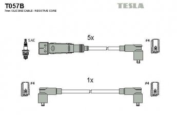 Купити T057B TESLA Провід запалювання Транспортер Т4 (2.5, 2.5 Syncro)