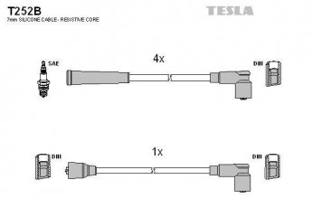 Купить T252B TESLA Провода зажигания Кольт (1.4, 1.6)