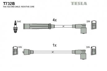 Купить T732B TESLA Провода зажигания Джетта 1 (1.1, 1.3)