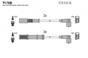 Купить T178B TESLA Провода зажигания Добло 1.2