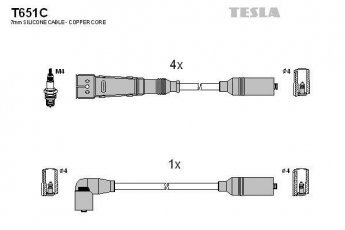 Купить T651C TESLA Провода зажигания Поло (1.8, 90 1.8)