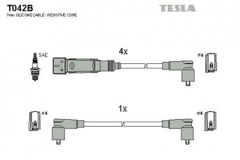Купить T042B TESLA Провода зажигания