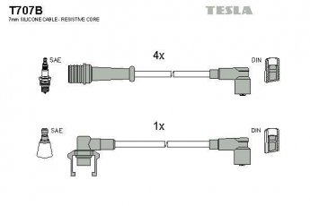 Купить T707B TESLA Провода зажигания Espace (1, 2) (2.0, 2.2)