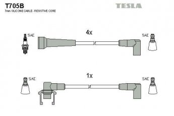 Купить T705B TESLA Провода зажигания Рено 19