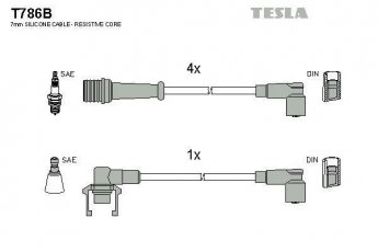 Купить T786B TESLA Провода зажигания Renault 21 (2.0, 2.2)