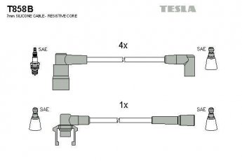 Купить T858B TESLA Провода зажигания Вольво 440 (1.6, 1.7, 1.8, 2.0)