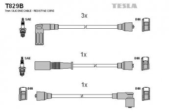 Купить T829B TESLA Провода зажигания Фиат Уно 75 i.e. 1.5