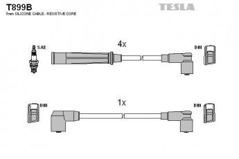 Купить T899B TESLA Провода зажигания Mazda 626 (1.6, 1.8, 2.0, 2.2)