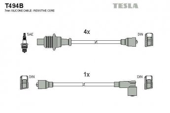 Купить T494B TESLA Провода зажигания Peugeot 405 (1.6, 1.9, 1.9 Injection)