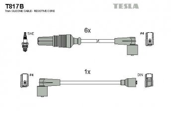 Купить T817B TESLA Провода зажигания Peugeot 605