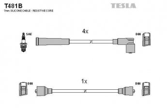 Купить T481B TESLA Провода зажигания Мазда 323 БФ (1.1, 1.3, 1.5, 1.6)