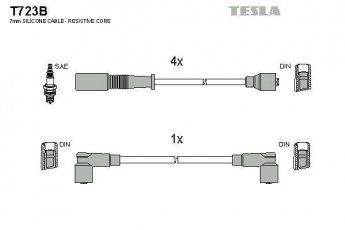 Купить T723B TESLA Провода зажигания Tipo (1.8 i.e., 2.0 i.e.)