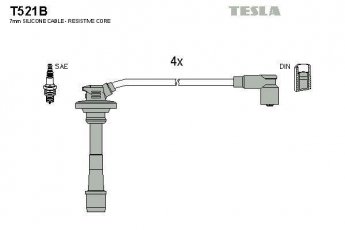 Купить T521B TESLA Провода зажигания Celica 1.6 STI