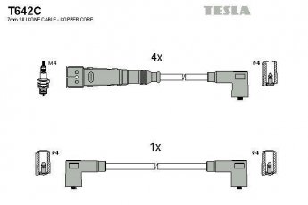 Купить T642C TESLA Провода зажигания Felicia (1.6, 1.6 GLX, 1.6 LX)