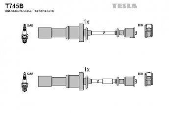 Купить T745B TESLA Провода зажигания Санта Фе (2.0, 2.4 16V)