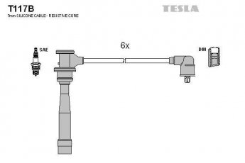 Купити T117B TESLA Провід запалювання Соната (2.5 V6 24V, 2.7 V6)