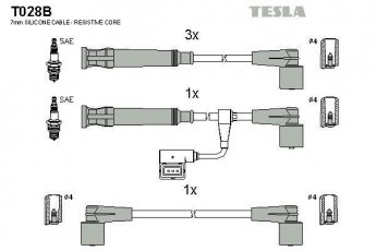 Купить T028B TESLA Провода зажигания БМВ Е36 (316 i, 318 i)