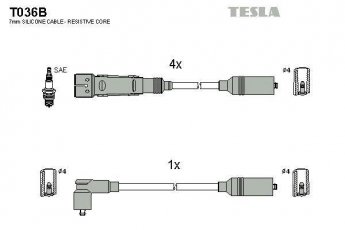 Купить T036B TESLA Провода зажигания Ibiza 1.8 i