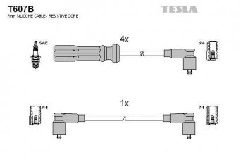 Купить T607B TESLA Провода зажигания