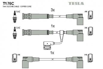 Купить T176C TESLA Провода зажигания BMW E30 (316 i, 318 i)